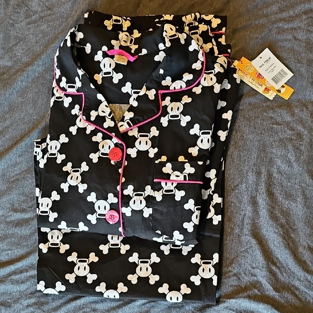 NWT - Paul Frank "Skurvy" Pajama Set - Size L (Junior/Slim Fit)- Y2K Goth-Cute - Picture 8 of 9